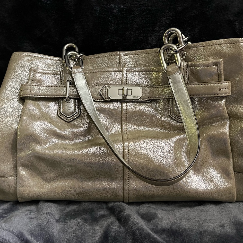 Coach metallic satchel